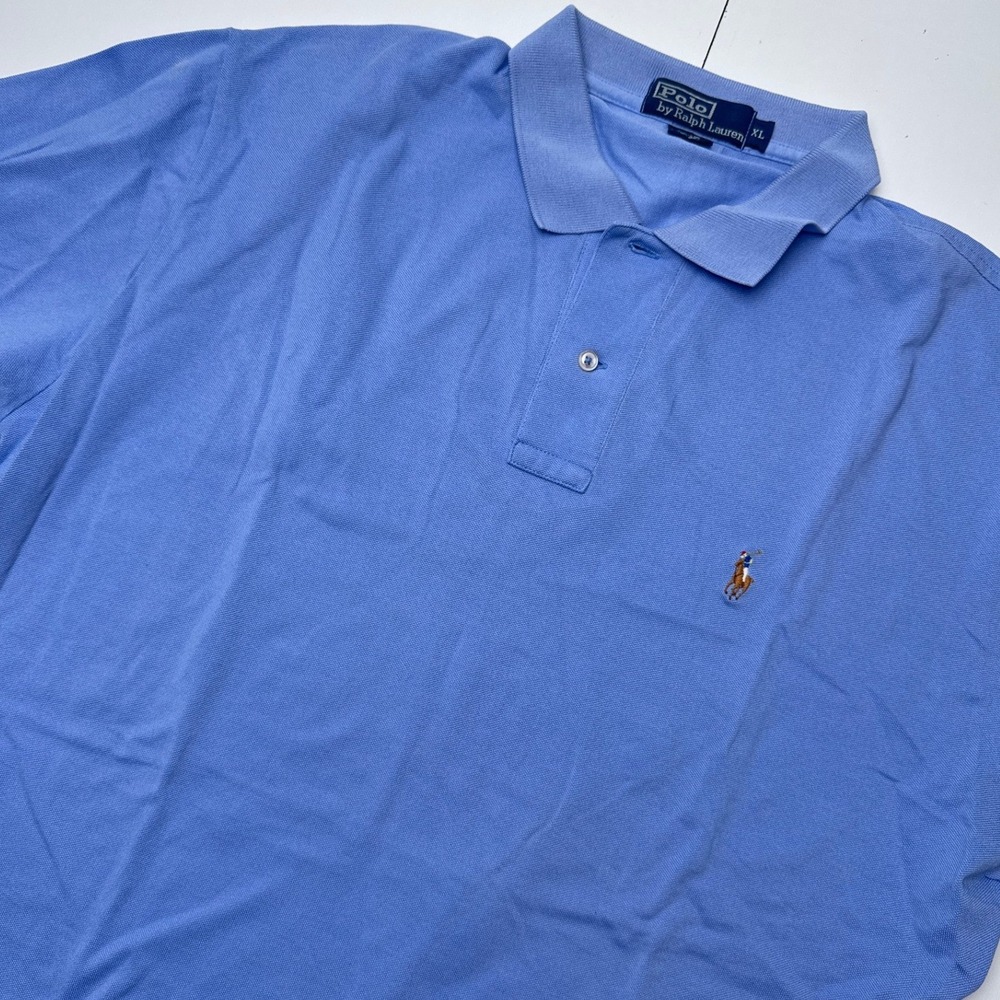 Polo Ralph Lauren Mens XL Pima Cotton Short Sleeve Polo Shirt Blue Pony Logo